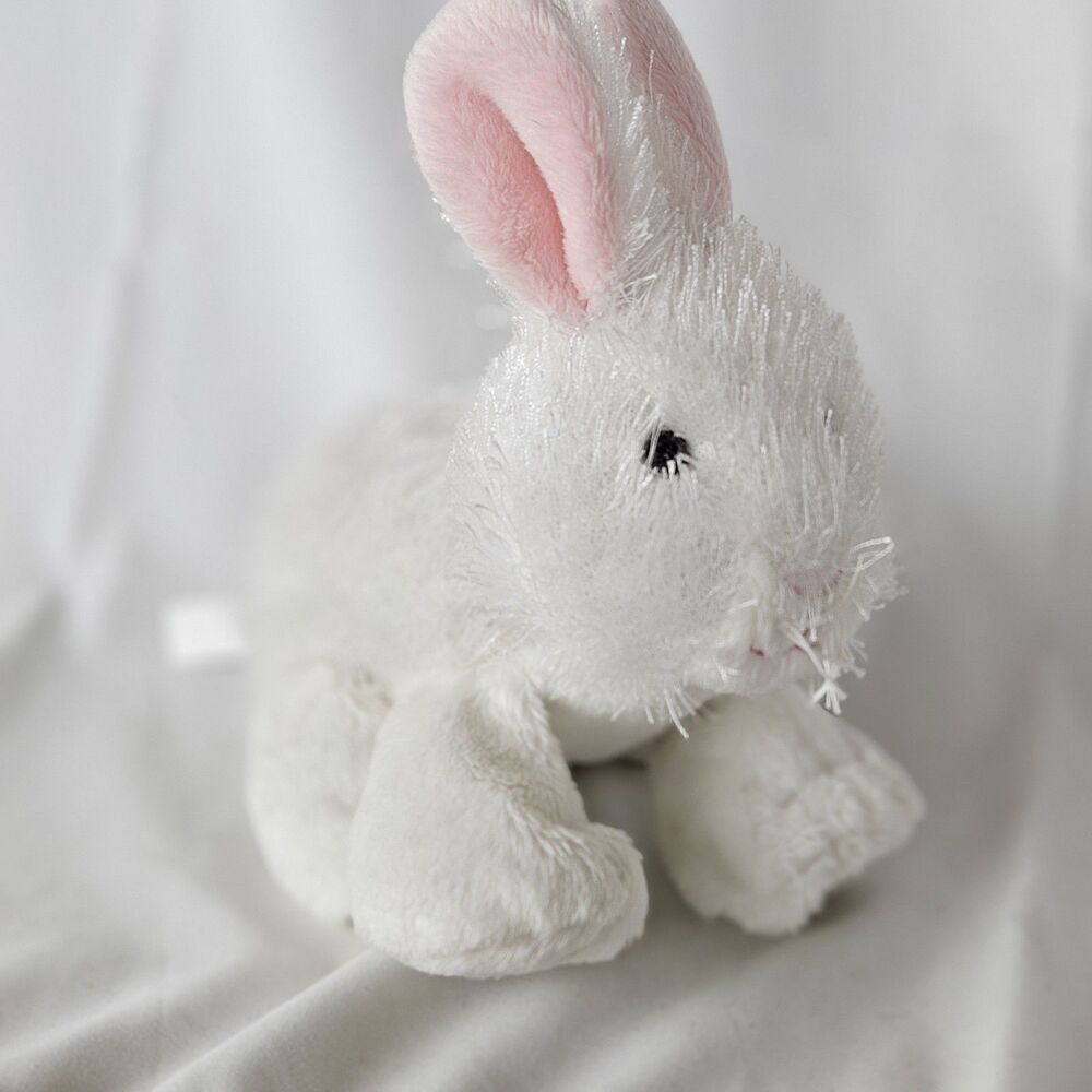 Ganz Webkinz 9 Inch Long White Bunny Plush‎ No CODE Stuffed Toy Rabbit Vintage